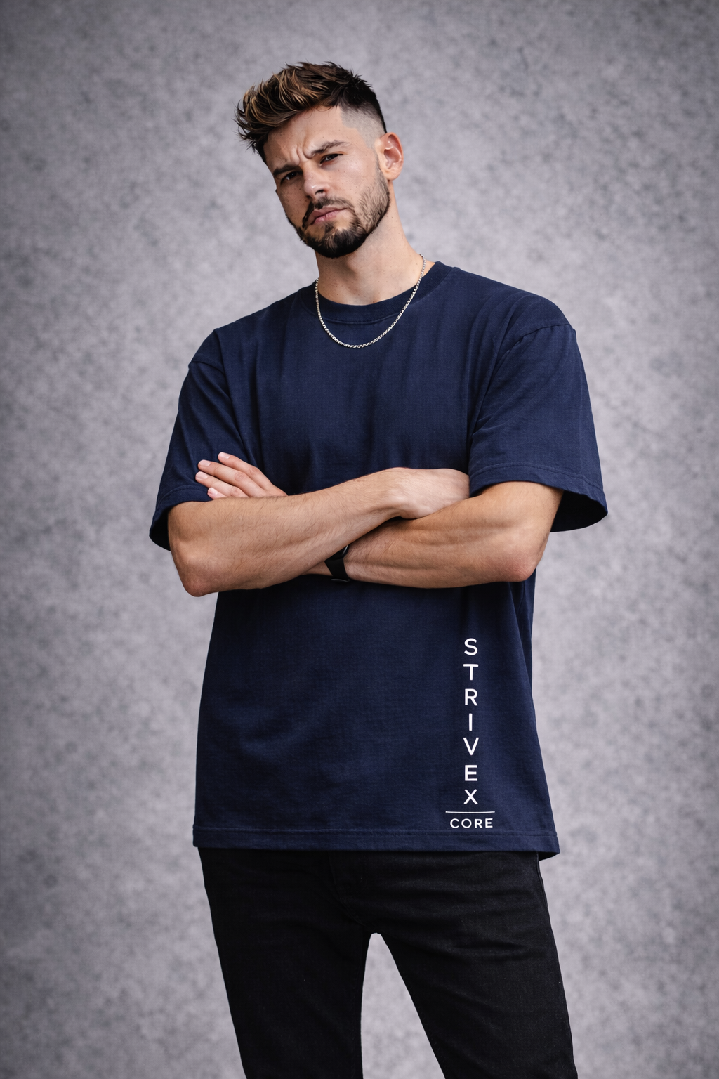 STRIVEX Core II Premium Oversized T-Shirt – 210 GSM Heavyweight Cotton Streetwear